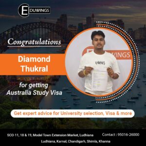 Diamond Thukral(Australia study visa)