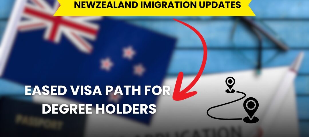 International student celebrating graduation in New Zealand with scenic landscape in the background.