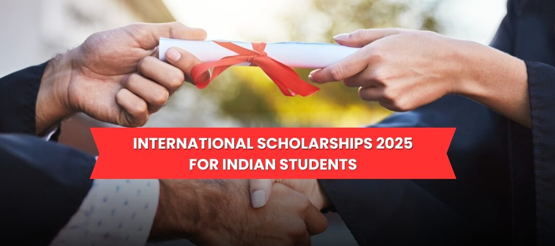 Indian student receiving a graduation certificate symbolizing international scholarships 2025