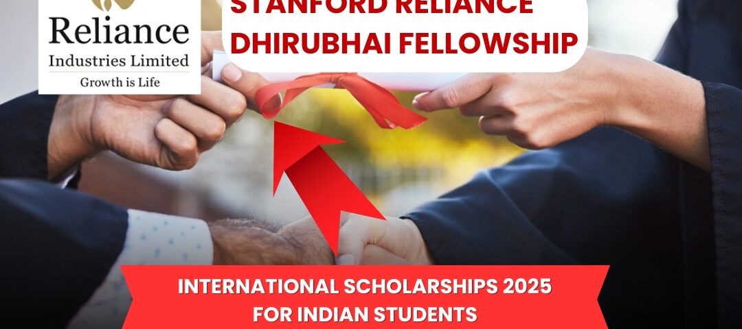 **Alt Text:** Graduation image representing Stanford Reliance Dhirubhai Fellowship with Reliance Industries logo.